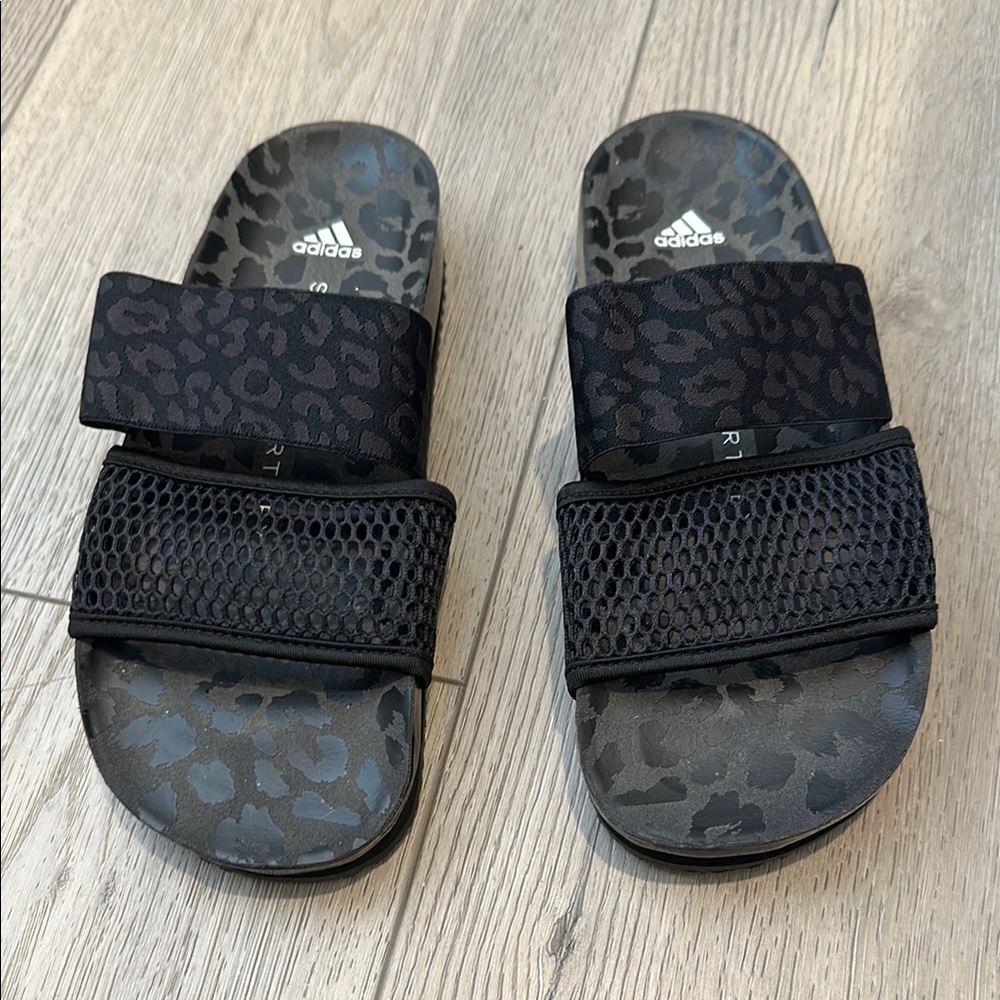 Adidas by Stella McCartney Black Leopard Sandals